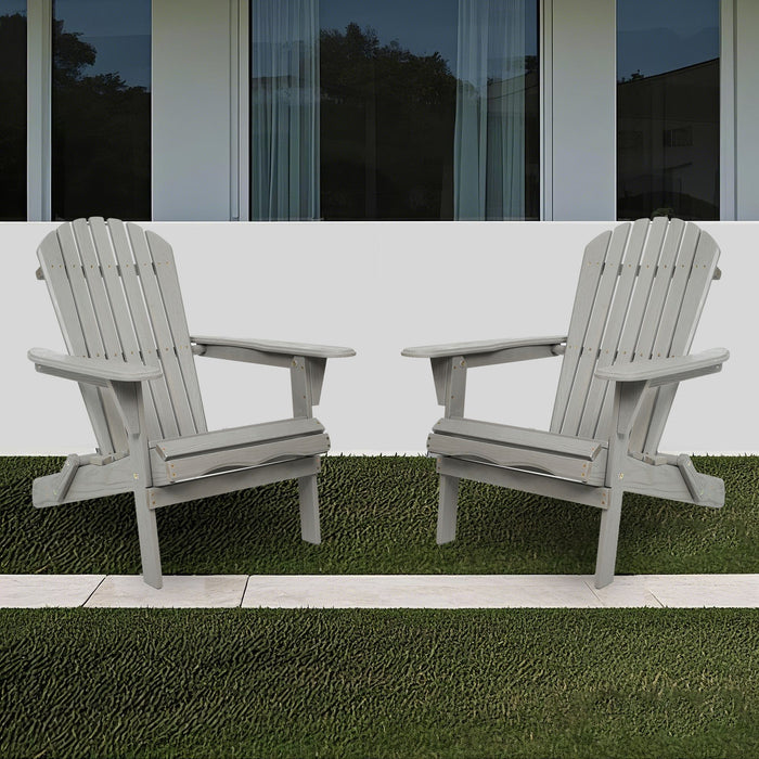 Lounge Patio Chair For Garden Outdoor Wooden Folding Adirondack Chair (Set of 2) Solid Cedar Wood Lounge Patio Chair For Garden Home Essentials