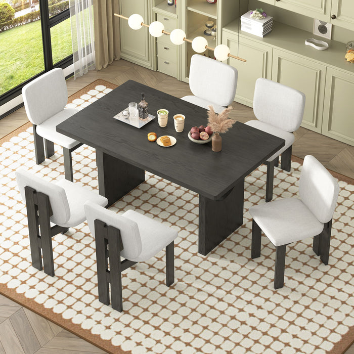 Dining Table Set For 6 With Upholstered Chairs Hearth and Haven