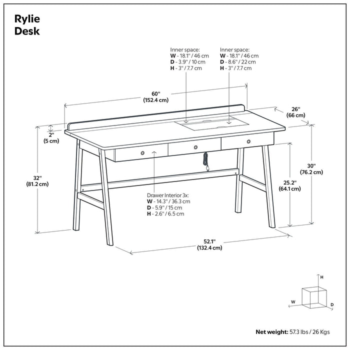 Rylie - Desk - Natural Aged Brown Simpli-Home