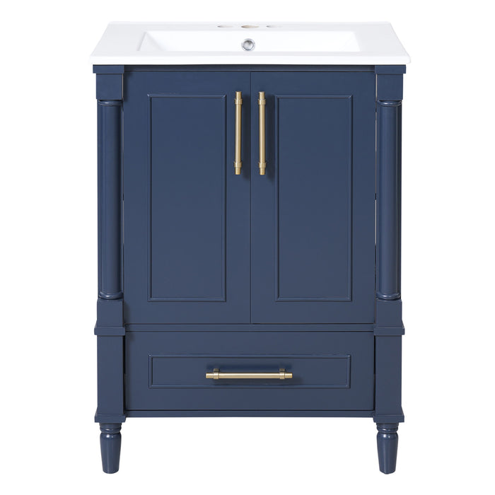 Bathroom Vanity With Ornate French Cylinder Legs, Soft Close Drawer Hearth and Haven