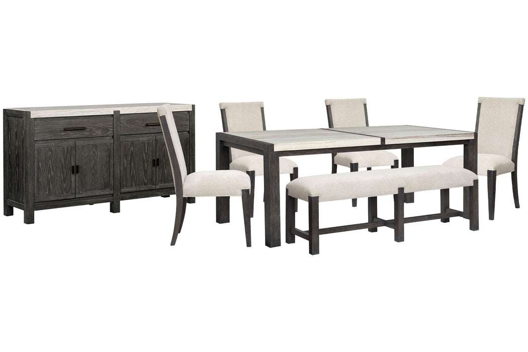 Plum Creek - 7 Piece Rectangular Dining Table Set Magnussen Furniture
