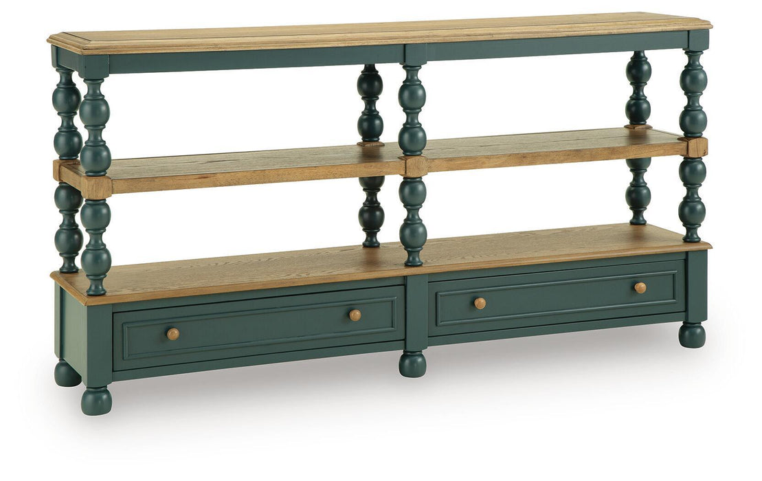 Finnworth - Console Sofa Table - Blue / Brown Signature Design by Ashley®