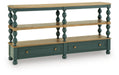 Finnworth - Console Sofa Table - Blue / Brown Signature Design by Ashley®