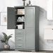 Tall And Wide Storage Cabinet With Doors For Bathroom Or Office, 3 Drawers - Gray Hearth and Haven