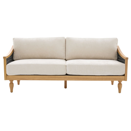 3 Seater Sofa With Rattan Armrests Noble House