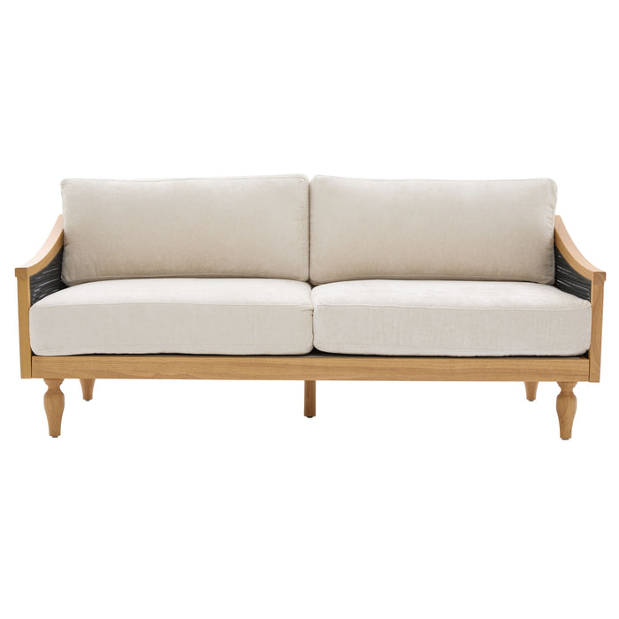 Loveseat Sofa With Armrests - Black Noble House