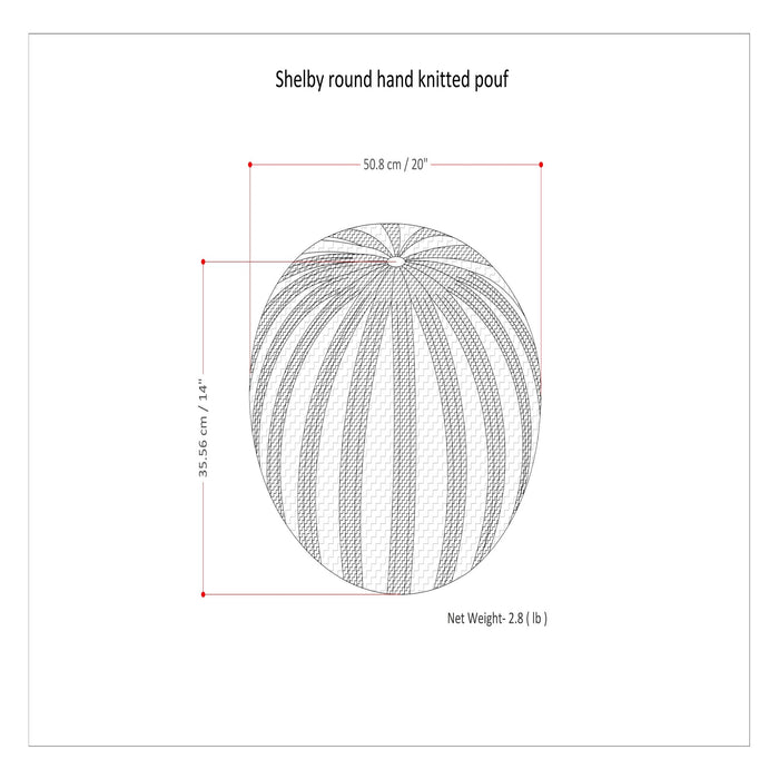 Shelby - Handcrafted Hand Knit Round Pouf Simpli-Home