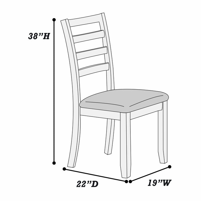 Ladder Back Design Dining Chairs (Set of 2) - Walnut Home Essentials