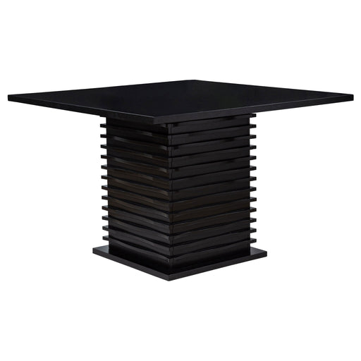 Giannis - Pedestal Counter Height Dining Table With Geometric Wave Base - Black Furniture Max