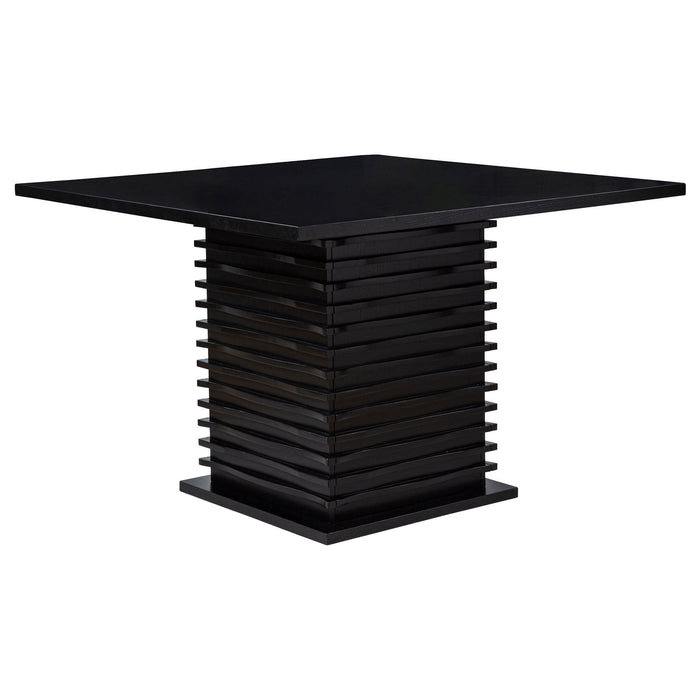 Giannis - Pedestal Counter Height Dining Table With Geometric Wave Base - Black Furniture Max