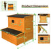 Chicken Coop, Large Chicken Coop With 3 Nesting Boxes, Foldable Ramp And Flip Up Asphalt Roof - Orange Daily Nest