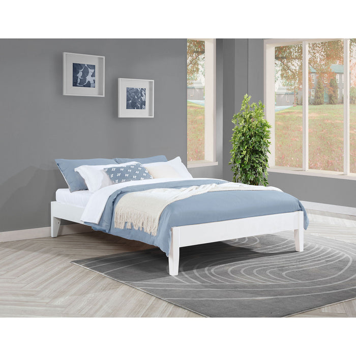 Sophie - Full Platform Bed With Tapered Legs - White Furniture Max