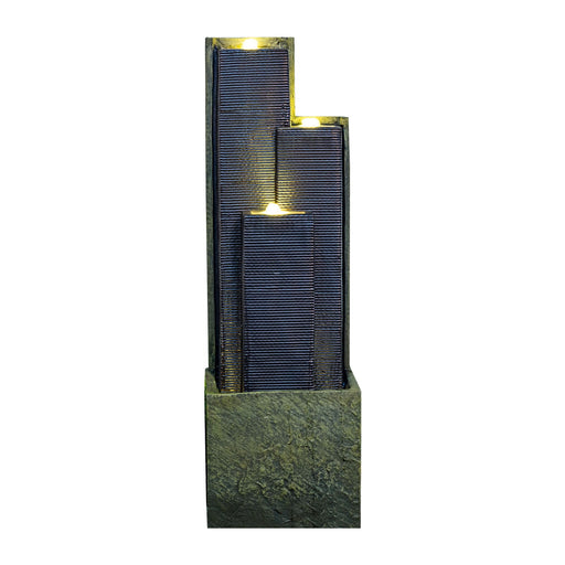3 Tier Waterfall Fountain With LED Lights - Gray Daily Nest