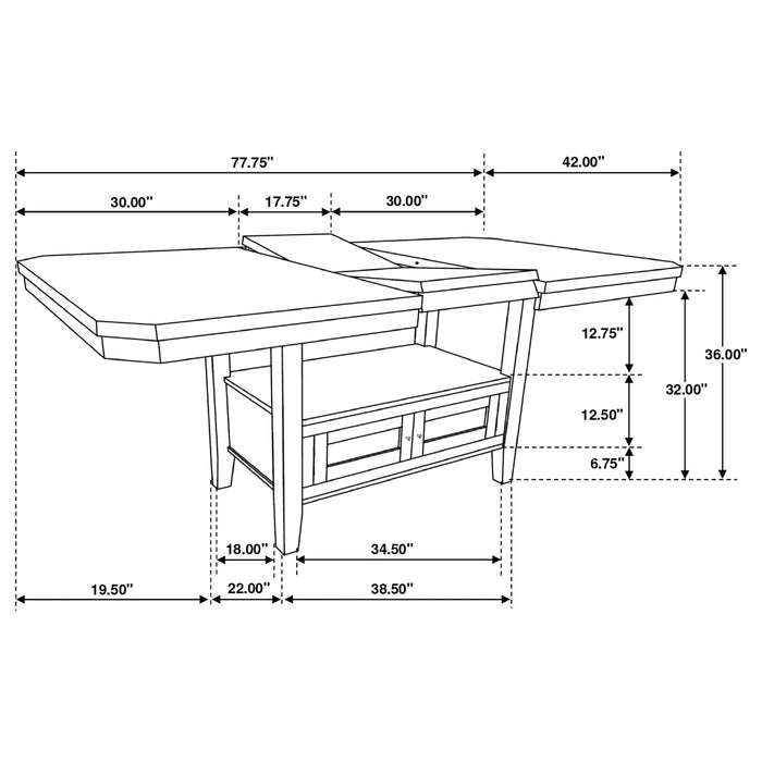 Prentiss - Extension Counter Dining Table - Cappuccino Furniture Max