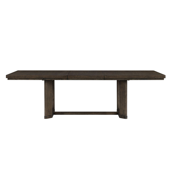 Trestle Dining Table With Leaf - Dark Oak Emerald Home