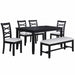 Dining Set 6 Piece With Table And Upholstered X Back Chairs - Charcoal Home Essentials