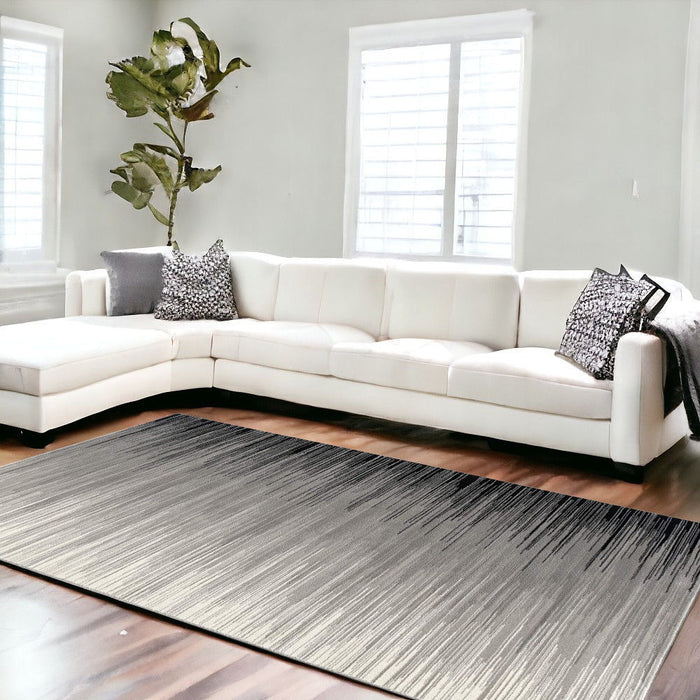 8' x 10' Abstract Dhurrie Area Rug - Black