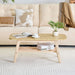 Coffee Table With Double Layer Storage For Living Rooms - Wood Home Essentials