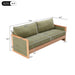 Modern 3 Seater Sofa With Wood Armrests Noble House