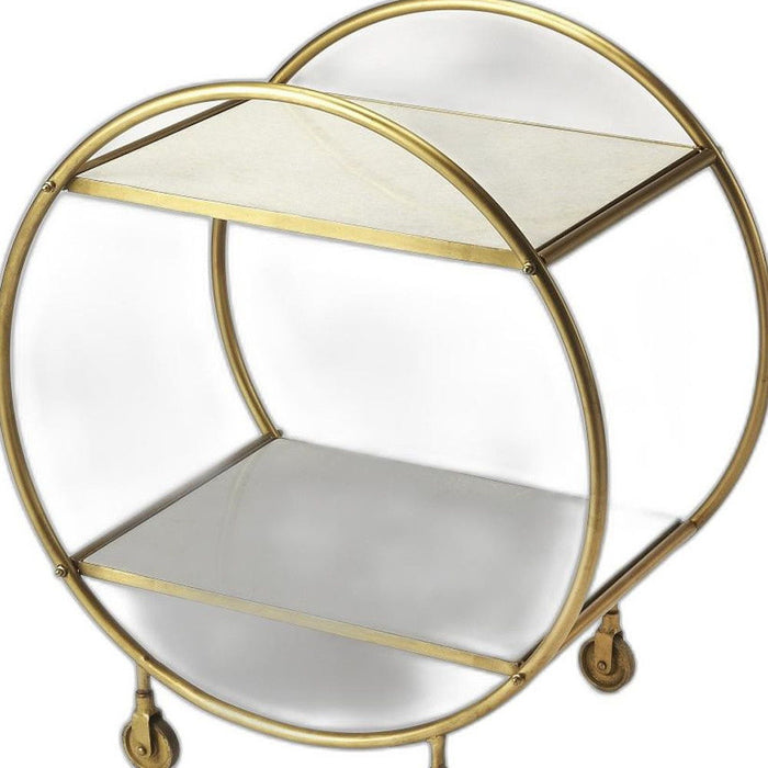 Modern Marble Rolling Server - Gold / White