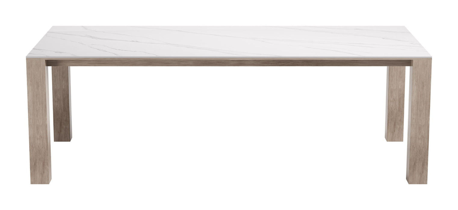 Leilani - Rectangular Dining Table - White / Light Brown Zuo Modern