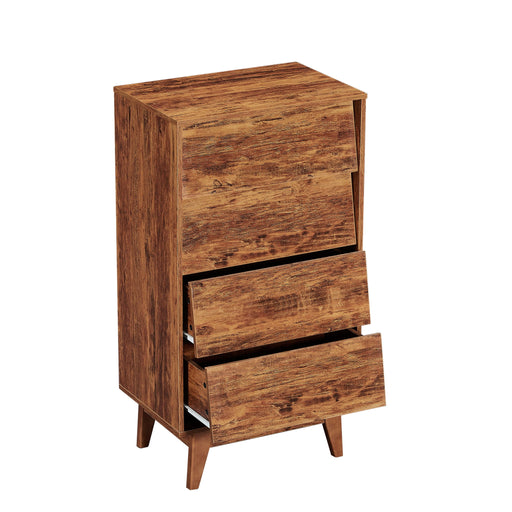 Vintage Style 4 Drawer Double Dresser With Bevel Design - Brown Home Essentials