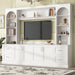 Arched Entertainment Center Wall Unit With Drawers, TV Stand Hearth and Haven