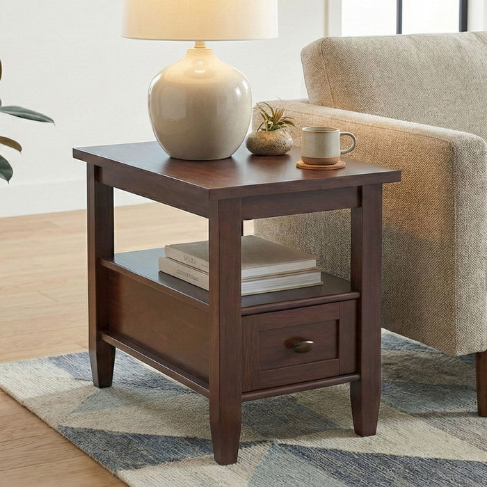 Warm Shaker - Narrow Side Table - Brown Simpli-Home