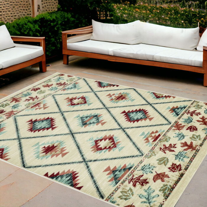 8' X 10' Lodge Area Rug - Ivory