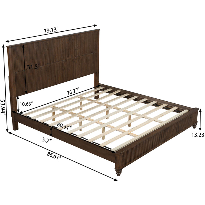 Platform Bed Frame & Tall Headboard Home Essentials