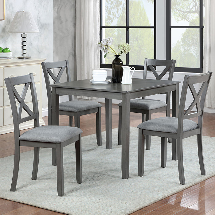 5 Piece Dining Table Set With 4 Chairs For Kitchen - Gray Home Essentials