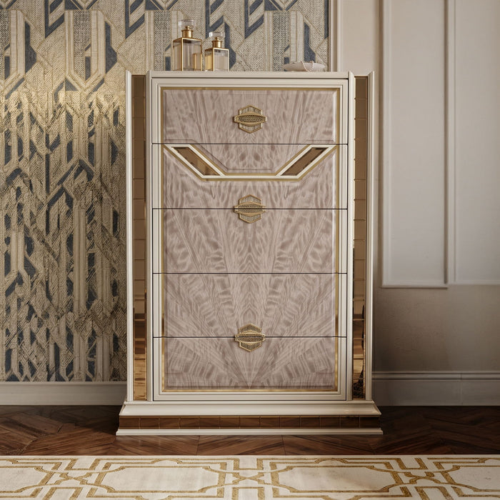 Omari - 5 Drawer Chest - Beige Matrix Furniture Group