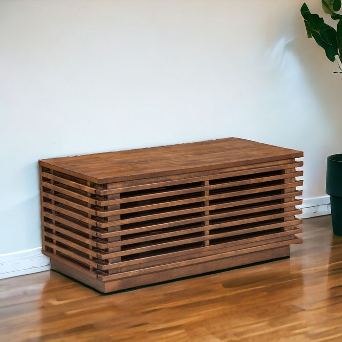 Cabinet Enclosed Storage Entertainment Center - Walnut