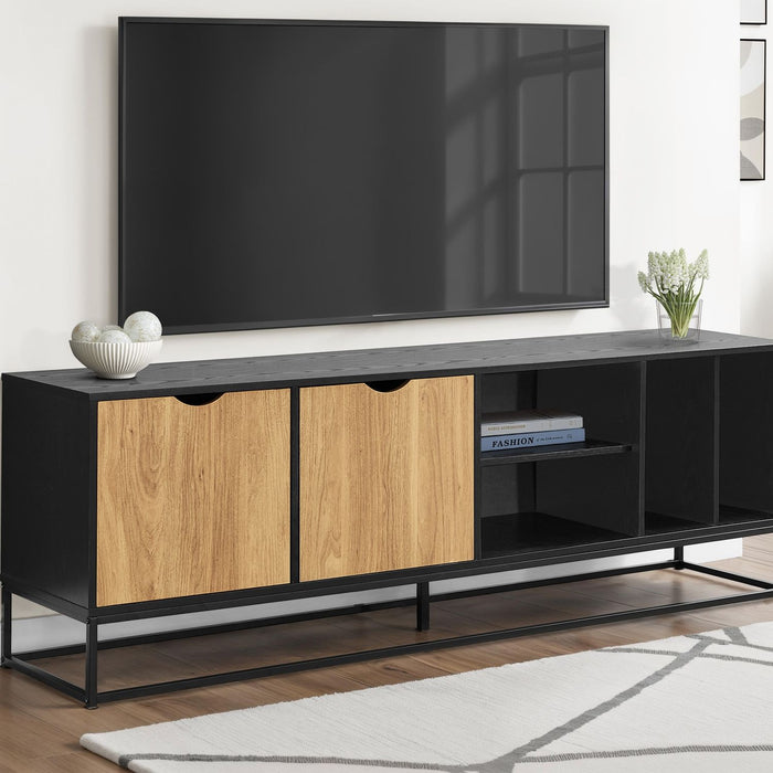 TV Stand, Storage Cabinet With Open And Closed Shelves, Console For Living Room - Black 8th Street