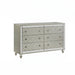 6 Drawer Bedroom Dresser With Diamond Patterned Drawer Fronts - Silver Home Essentials