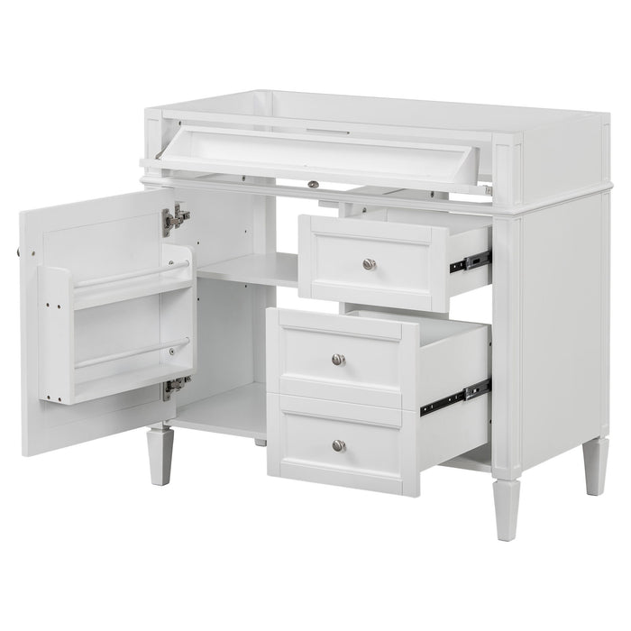 Bathroom Vanity Without Top Sink, Modern Bathroom Storage Cabinet With 2 Drawers And A Tip-Out Drawer
