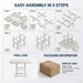 Outdoor Patio Dining Set, Square Table With Umbrella Hole And Armless Chairs Home Essentials