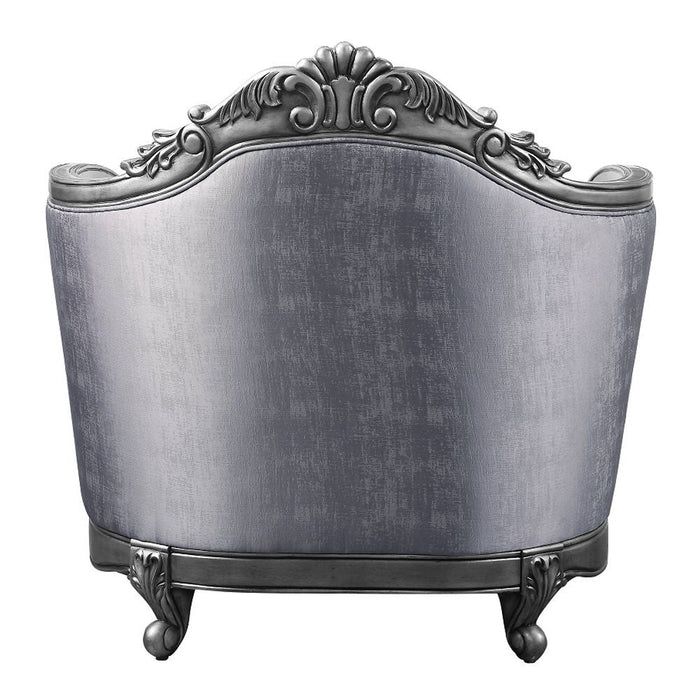 Ariadne - Chair With Pillow - Fabric & Platinum ACME
