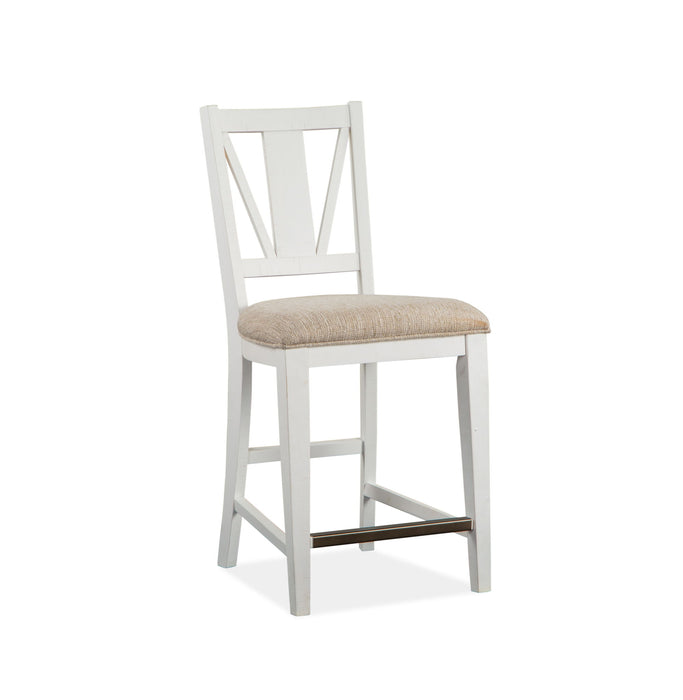 Heron Cove - Counter Chair With Upholstered Seat (Set of 2) - Chalk White Magnussen Furniture