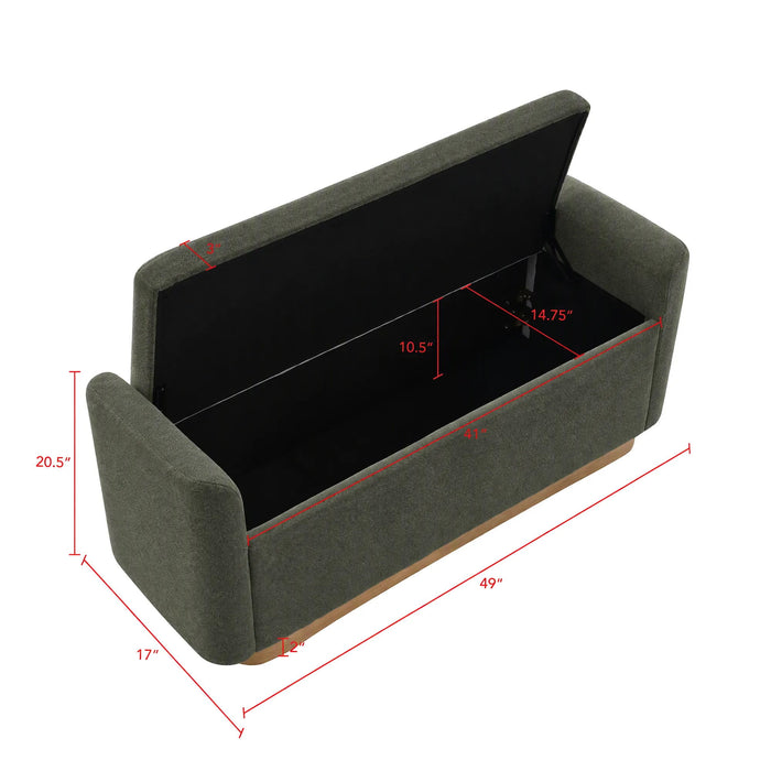 Upholstered Storage Bench With Safety Hinge Home Essentials