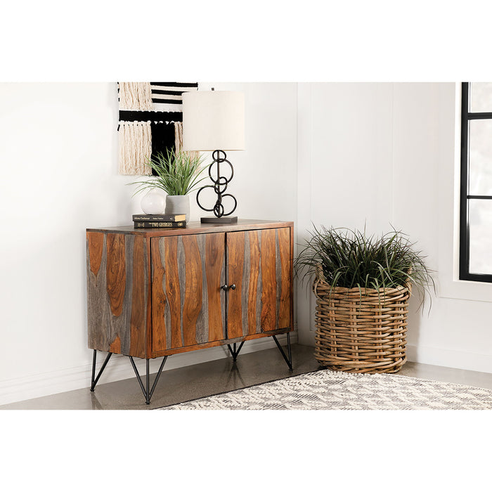 Komomo - 1 Adjustable Shelf Accent Cabinet - Gray Furniture Max
