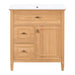 Bathroom Vanity With Sink, Flip Drawer & Adjustable Shelf - Natural Hearth and Haven