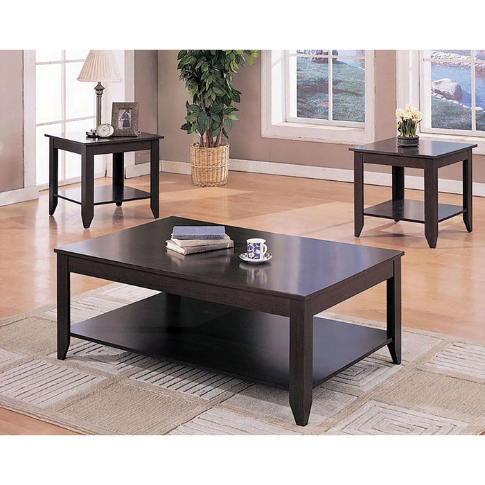 Ornette - 3 Piece Occasional Set With Square Design - Cappuccino Furniture Max
