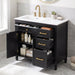 Bathroom Vanity With Sink Top, 3 Soft Closing Drawers Noble House