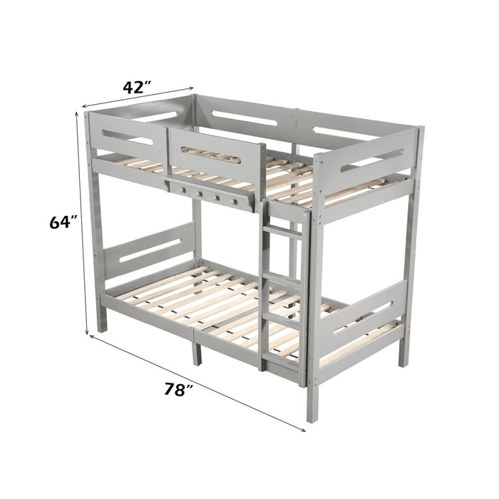 Edah - Twin Over Twin Bunk Bed - Gray ACME
