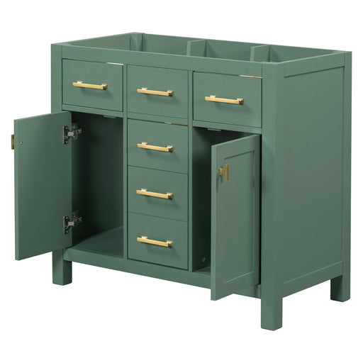 Freestanding Bathroom Vanity With 4 Drawers & 2 Cabinets - Green Hearth and Haven