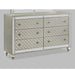 6 Drawer Bedroom Dresser With Diamond Patterned Drawer Fronts - Silver Home Essentials