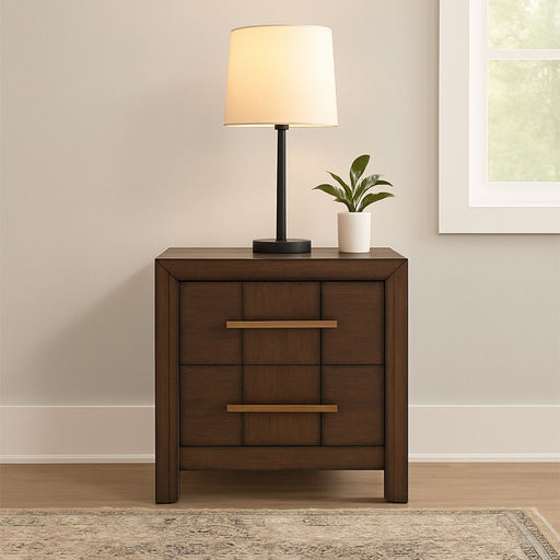 Kenzo - 2 Drawer Nightstand - Walnut Matrix Furniture Group