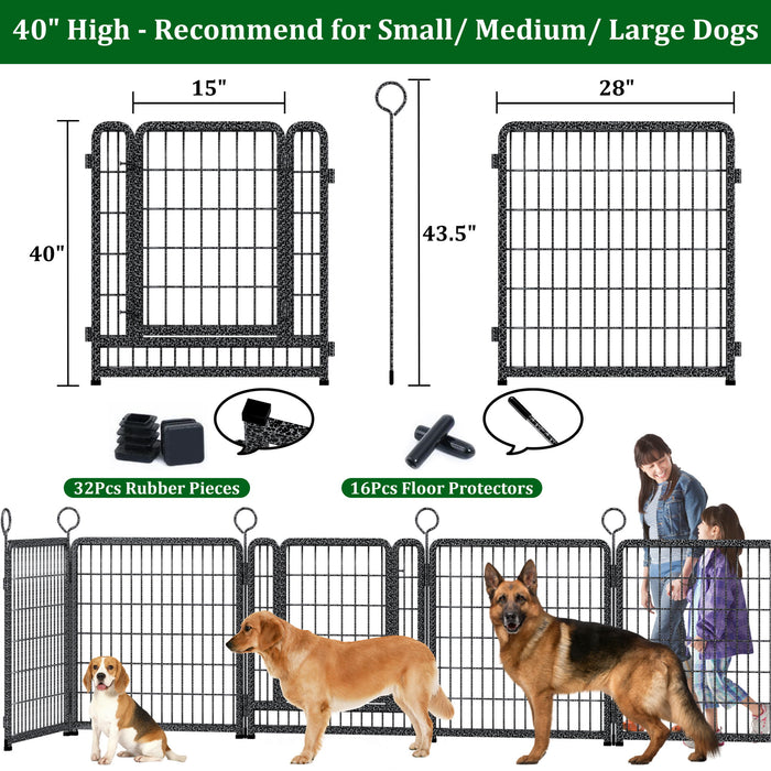 Heavy Duty Dog Playpen Outdoor 16 Piece Panels - Snow Leopard Daily Nest