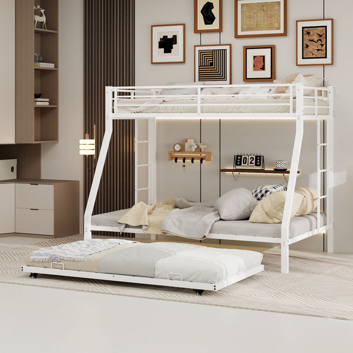 Bunk Bed For Kids, Convertible Frame With Ladders & Guardrail Home Essentials
